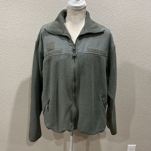 Polartec military issue fleece zip up jacket size large sage green